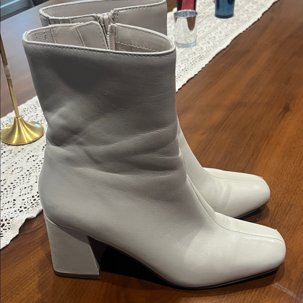 Aqua Chic White Ankle Boots